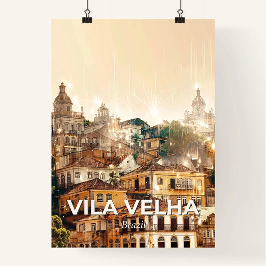 Vila Velha Skyline Dreamy Pastel Poster - A group of buildings with fireworks Poster