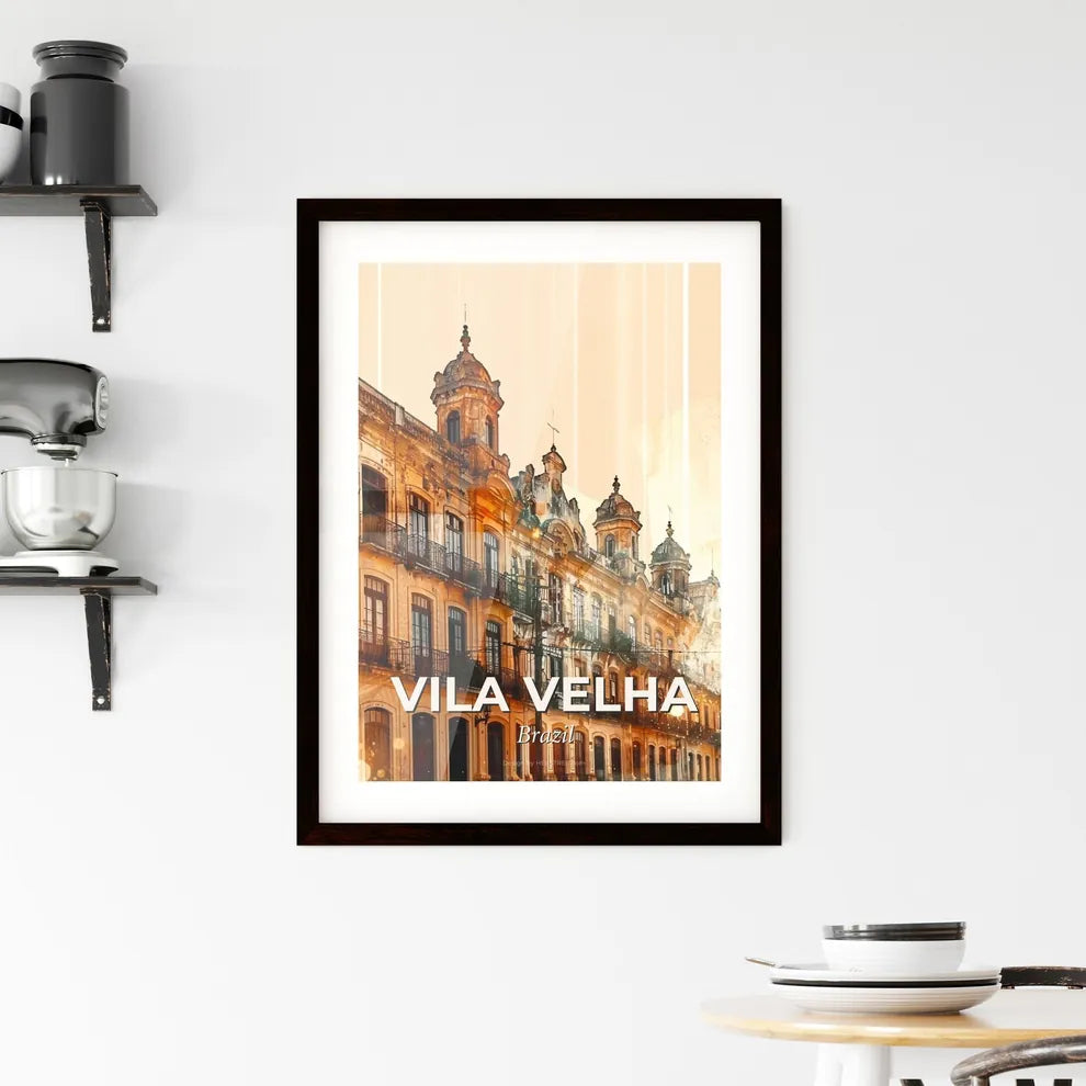 Vila Velha Skyline Double Exposure Composite Art - A building with many windows Custom Print