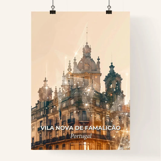 Vila Nova de Famalicao Artwork - Double Exposure Skyline Art - A building with a large balcony Poster