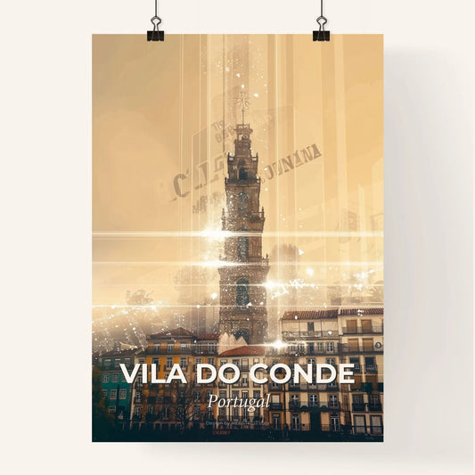 Vila do Conde Skyline Intricate Architecture - A tower with a building in the background Poster