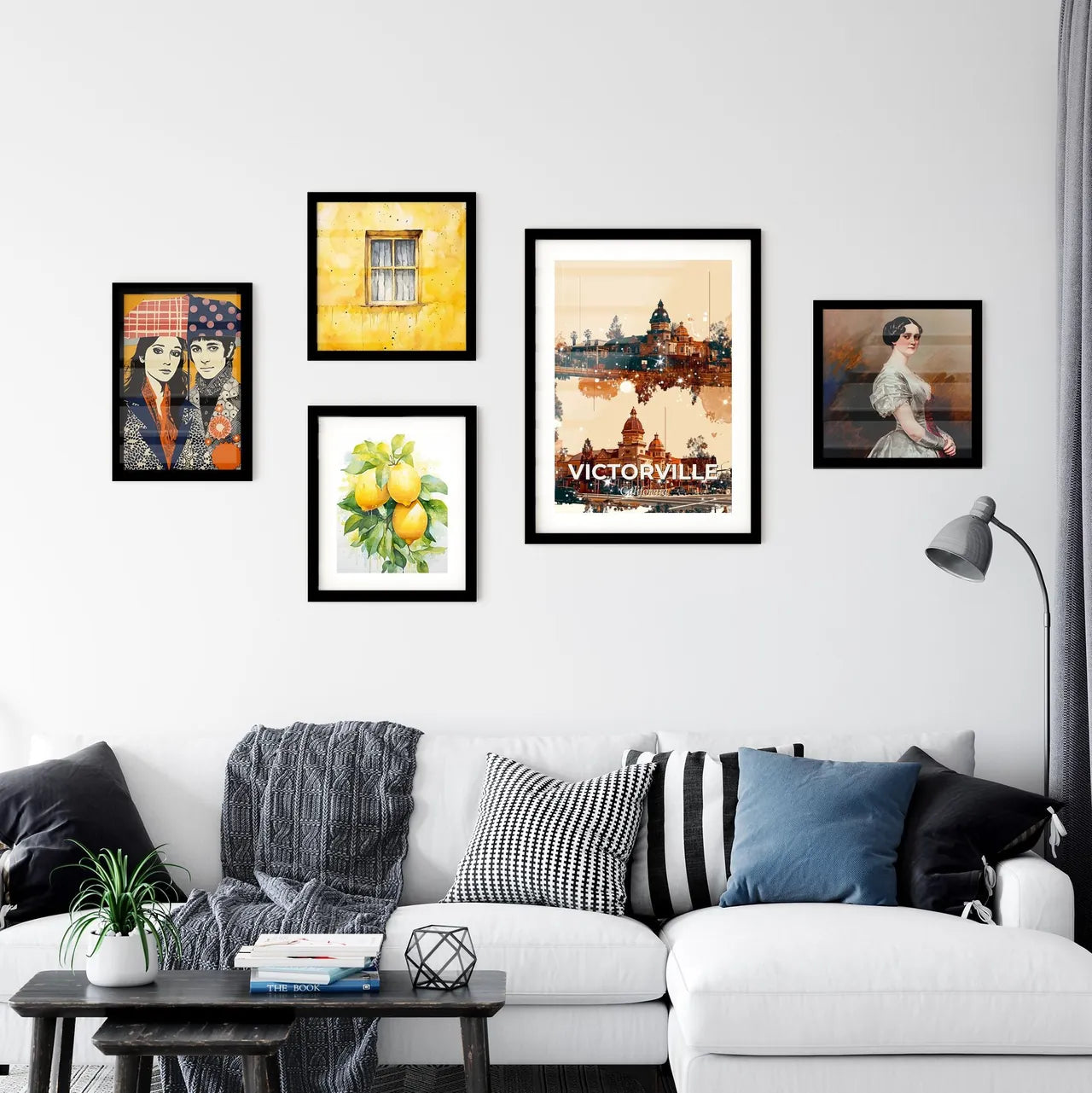 Victorville City Skyline Double Exposure Art Composite - A city with buildings and trees Interior Design