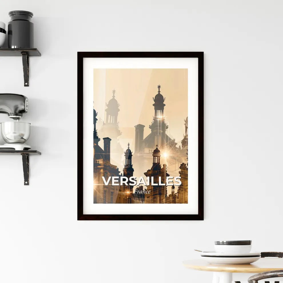 Versailles Skyline Composite Art Bright Beige Poster - A city skyline with many towers Custom Print