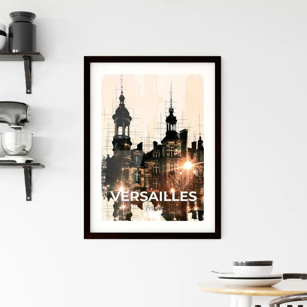 Cityscape of Versailles Double Exposure - A building with a tower and a tower Custom Print