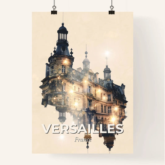 Versailles Skyline Silhouette Composite Artwork - A building with a tower and a tower Poster