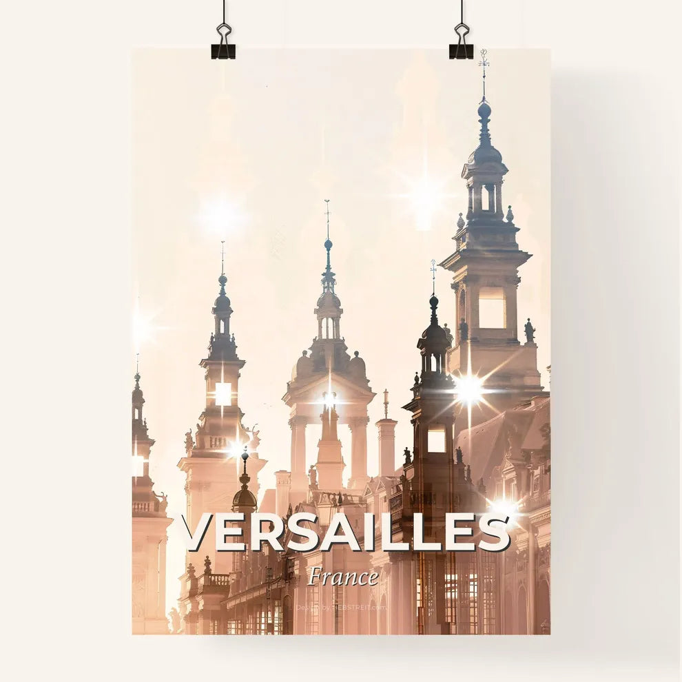 Paris, France: Double Exposure Composite Art Skyline - A building with many towers Poster