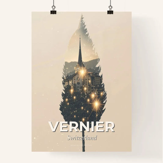 Vernier City Skyline Double Exposure Art Print Poster