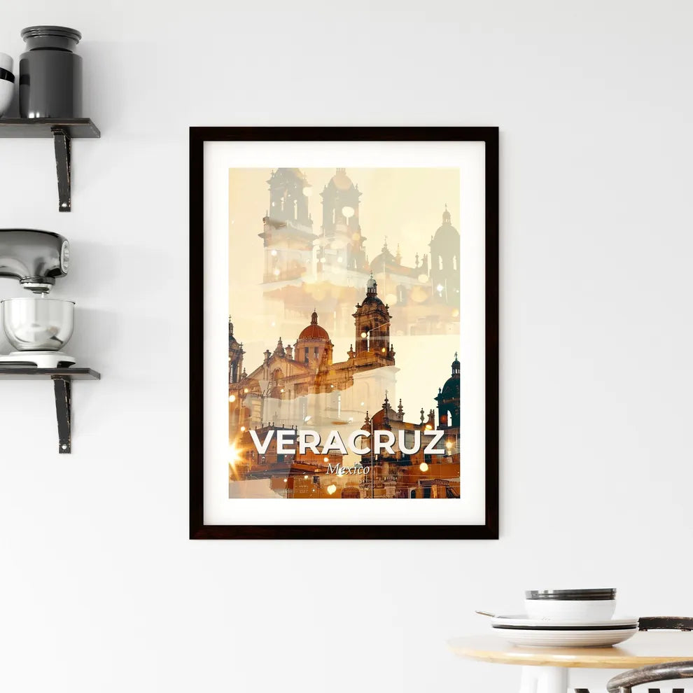 Inspiring Veracruz City Double Exposure Sky Poster - A multiple exposure of a building Custom Print