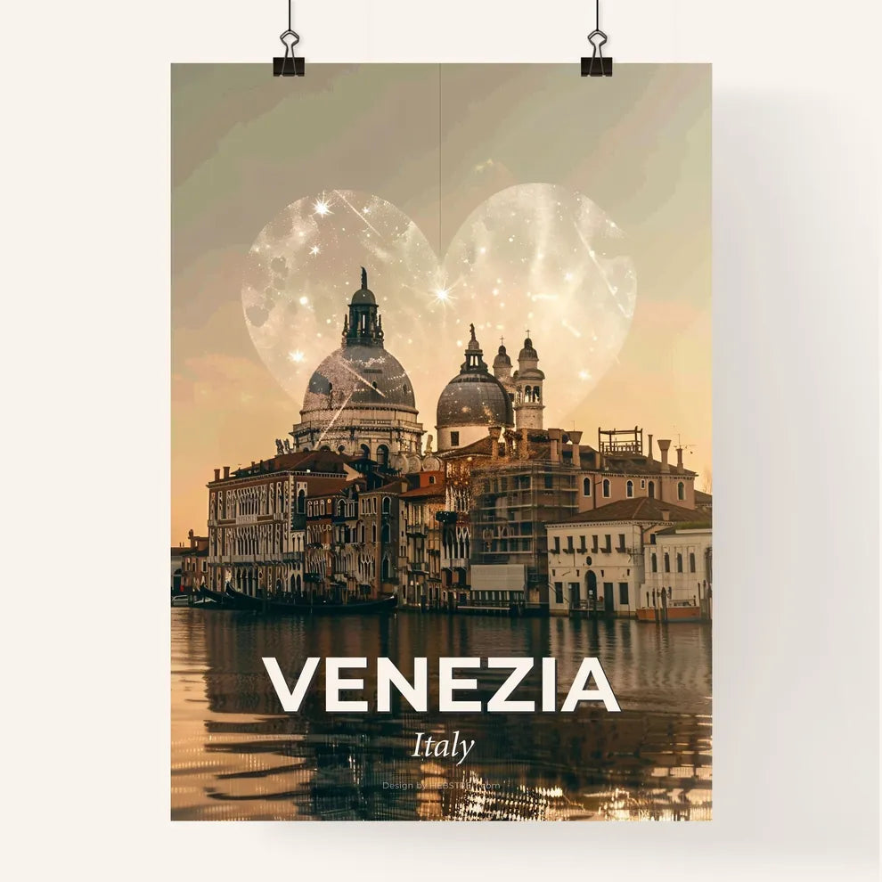 Venice, Italy: City and Architecture in Perfect Harmony - A city with domes and a heart shaped cloud Poster