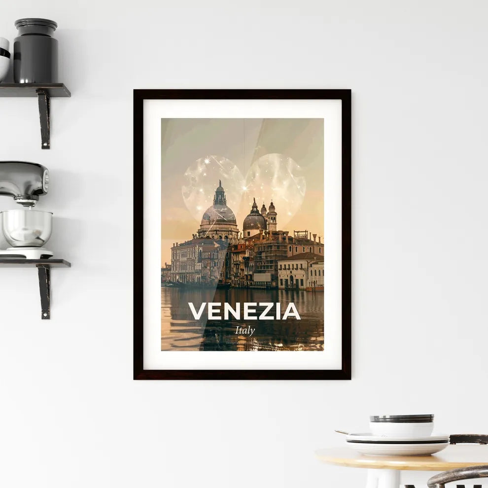 Venice, Italy: City and Architecture in Perfect Harmony - A city with domes and a heart shaped cloud Custom Print
