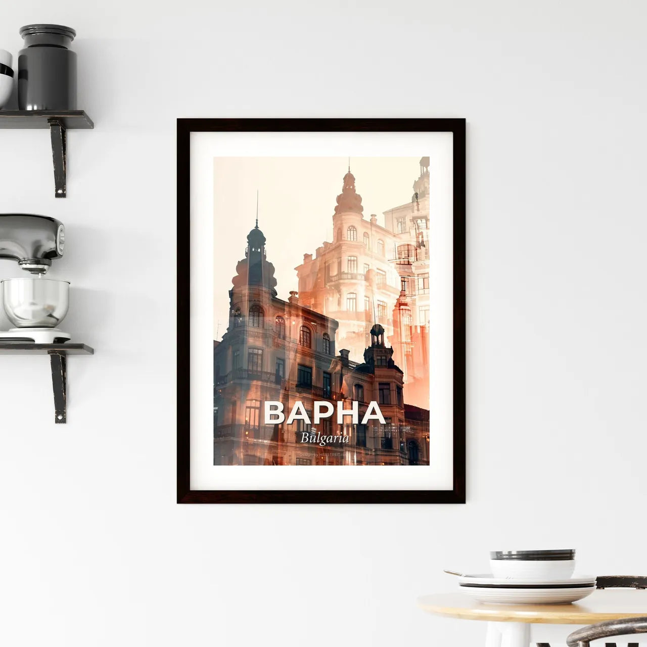 Varna Skyline Composite Art Beige Poster - A double exposure of a building Custom Print