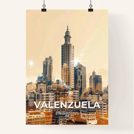 Valenzuela City Skyline Composite Art Poster - A city skyline with many tall buildings Poster