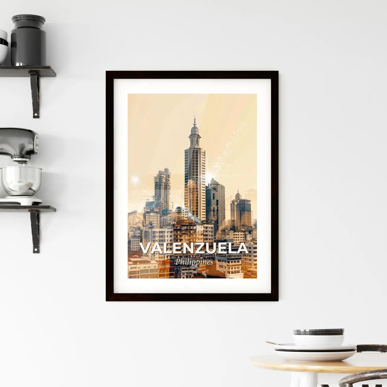 Valenzuela City Skyline Composite Art Poster - A city skyline with many tall buildings Custom Print