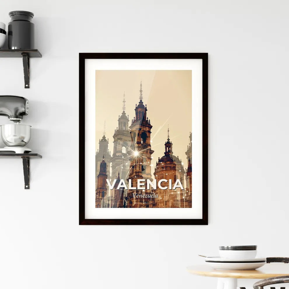 Valencia Skyline Composite Art: Local Landmark Icons - A large building with many towers Custom Print
