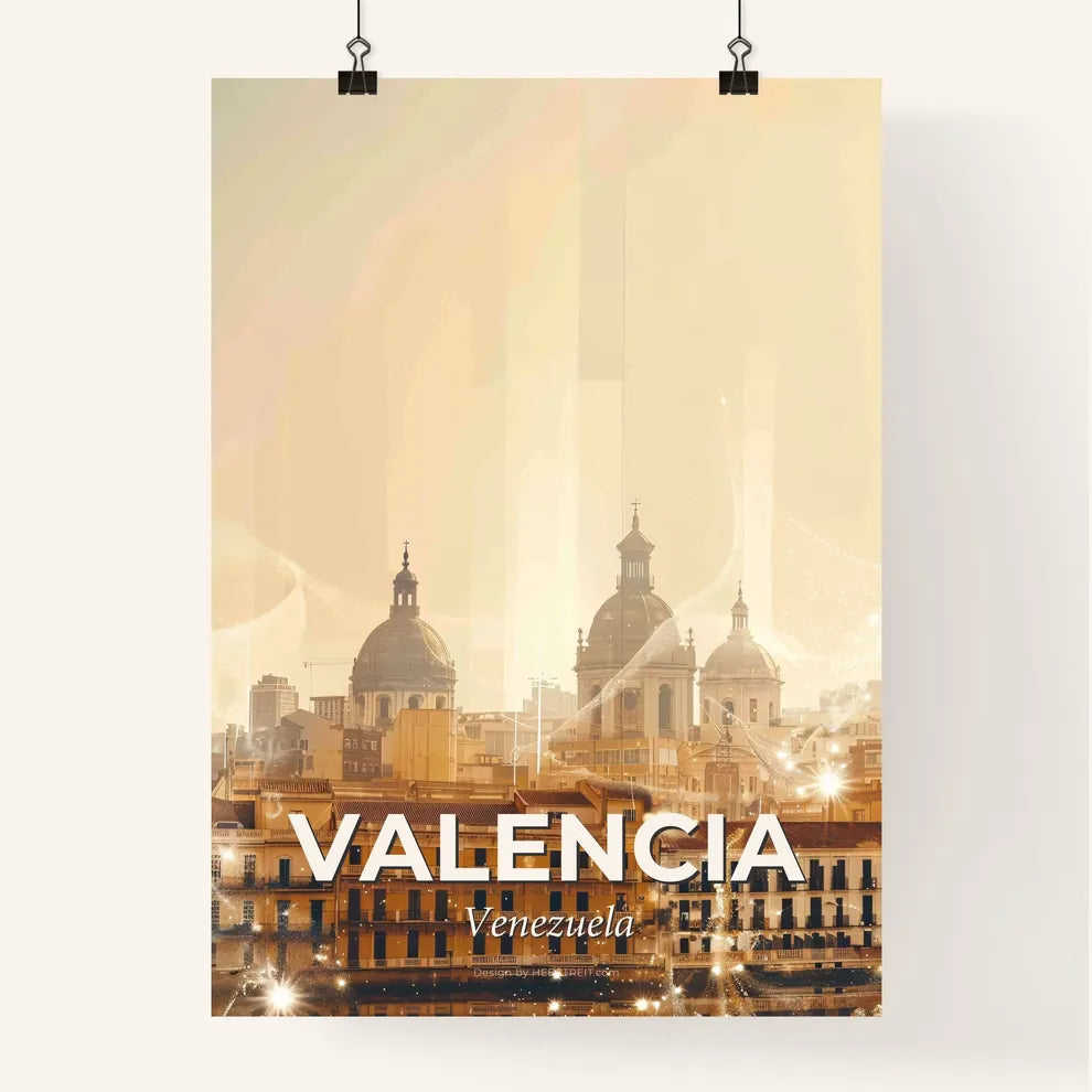 Valencia Skyline Double Exposure Architecture Poster - A city with many buildings Poster