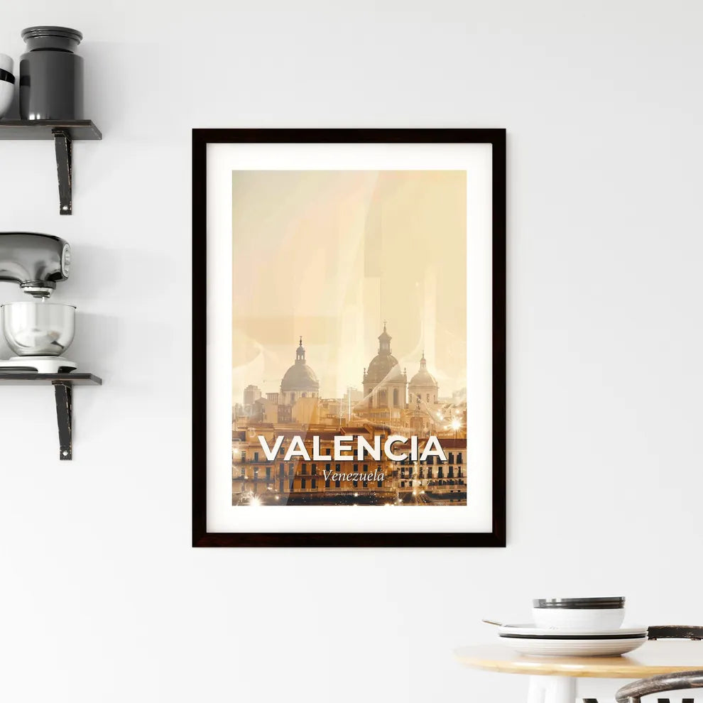 Valencia Skyline Double Exposure Architecture Poster - A city with many buildings Custom Print