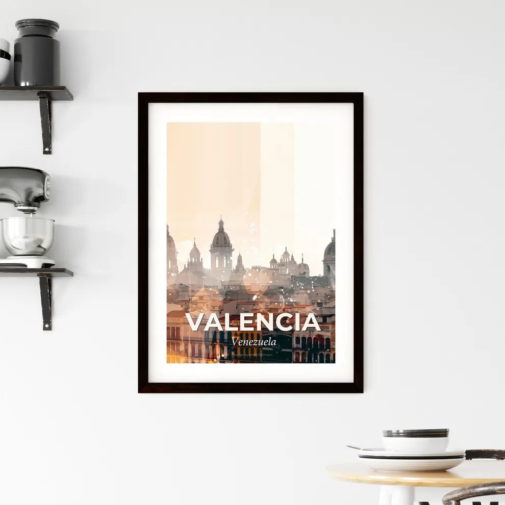 Valencia Skyline Double Exposure Art Poster - A city skyline with many domes Custom Print