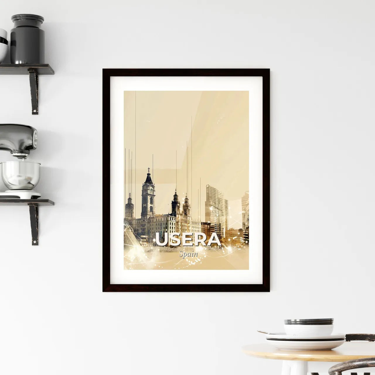 Usera Skyline Composite Art Poster with Local Colors - A city skyline with many buildings Custom Print