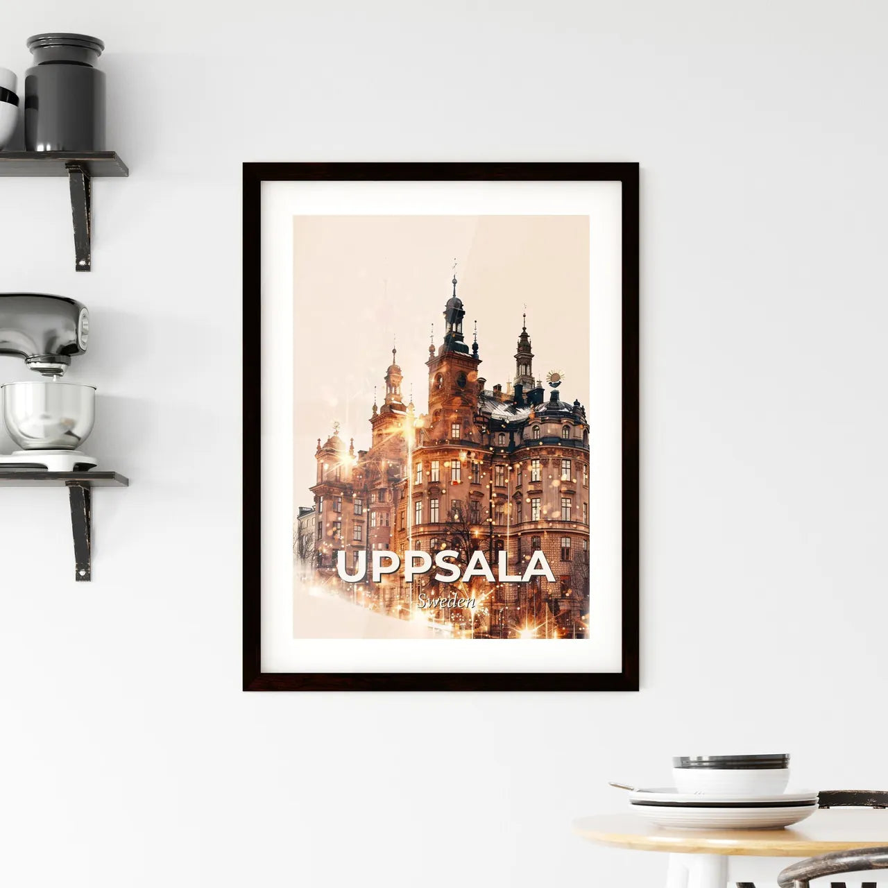 Uppsala City Skyline Composite Poster - A building with many windows Custom Print