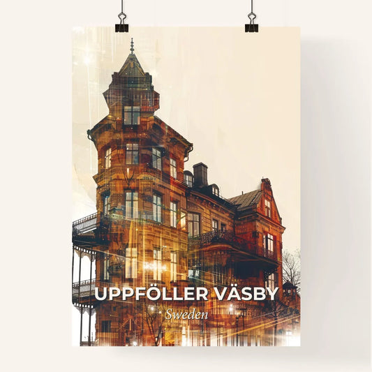 Upplands Väsby: Unique Composite Skyline Art - A building with many windows Poster