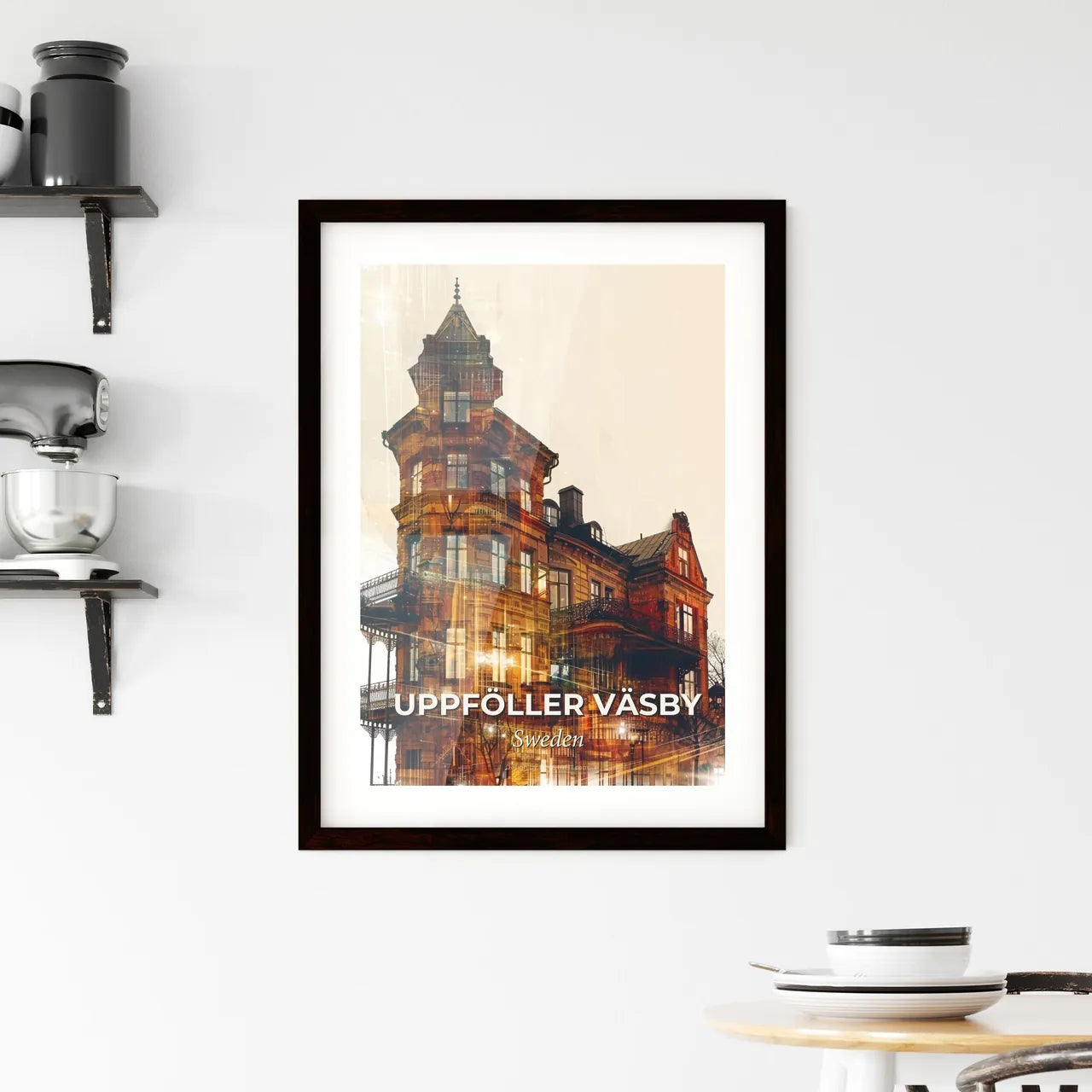 Upplands Väsby: Unique Composite Skyline Art - A building with many windows Custom Print