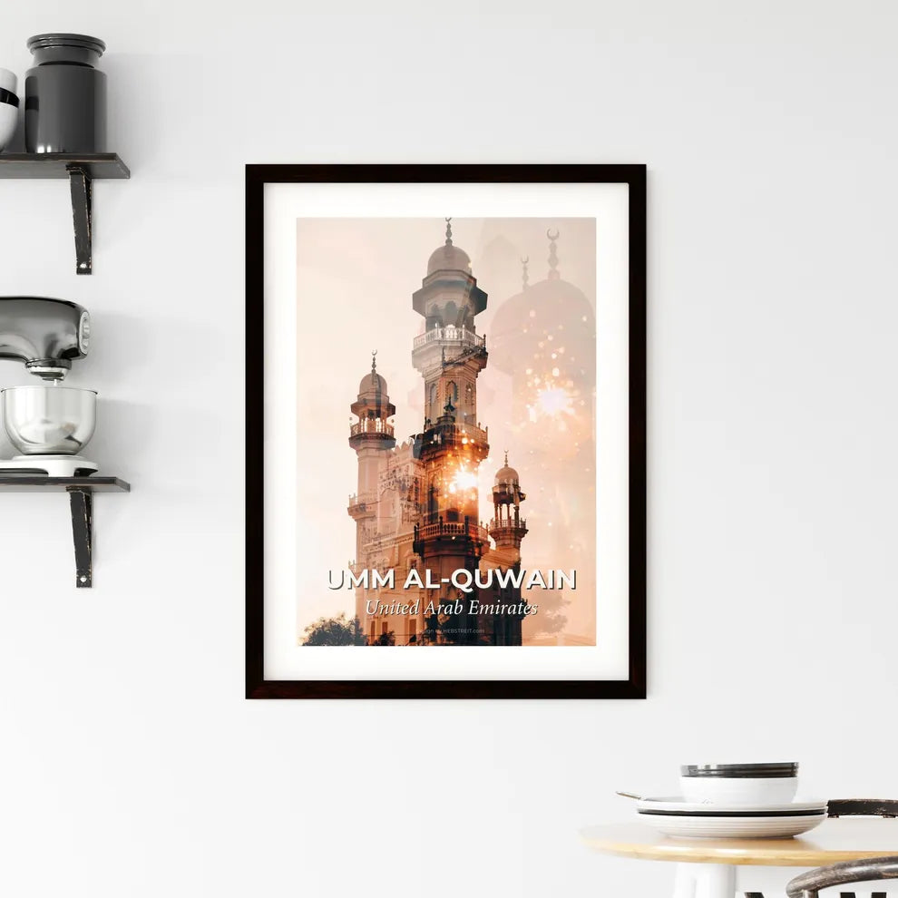 Umm al-Quwain Skyline Double Exposure Art - A double exposure of a castle Custom Print