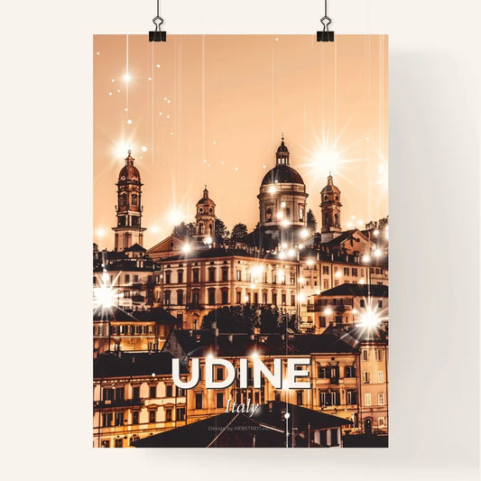 Udine Historic Skyline Pastel Art - A city with many lights Poster