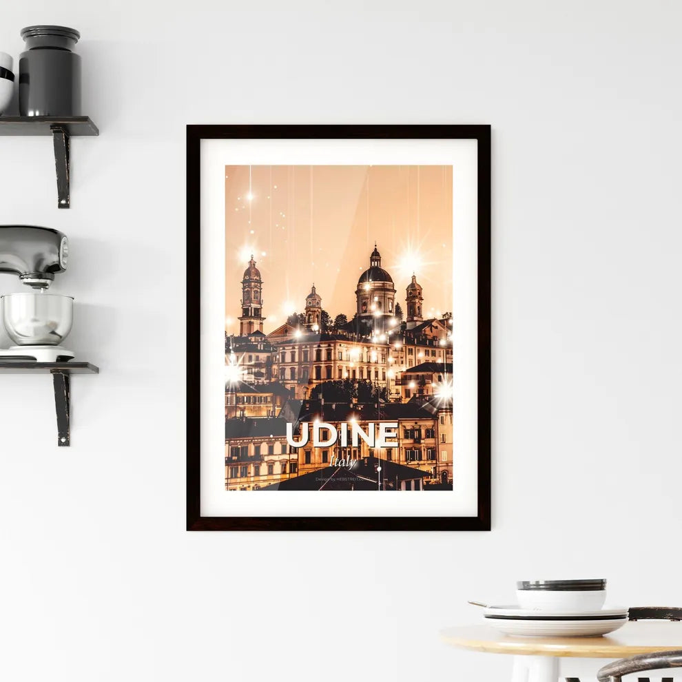 Udine Historic Skyline Pastel Art - A city with many lights Custom Print