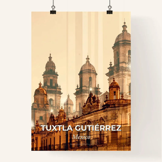Tuxtla Gutierrez Skyline Architectural Mosaic Poster