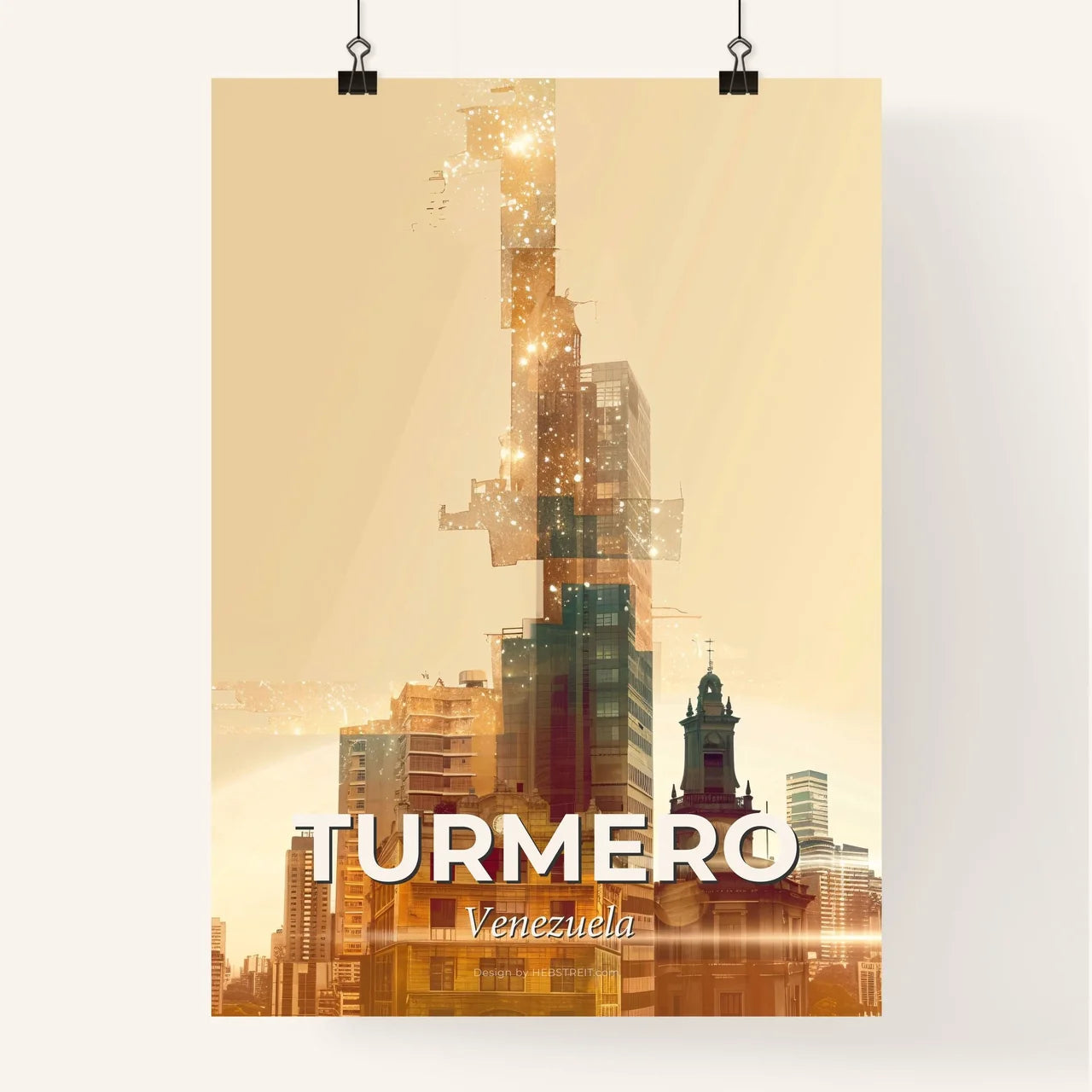 Turmero City Skyline Sparkle Poster Poster
