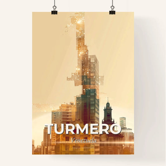 Turmero City Skyline Sparkle Poster Poster