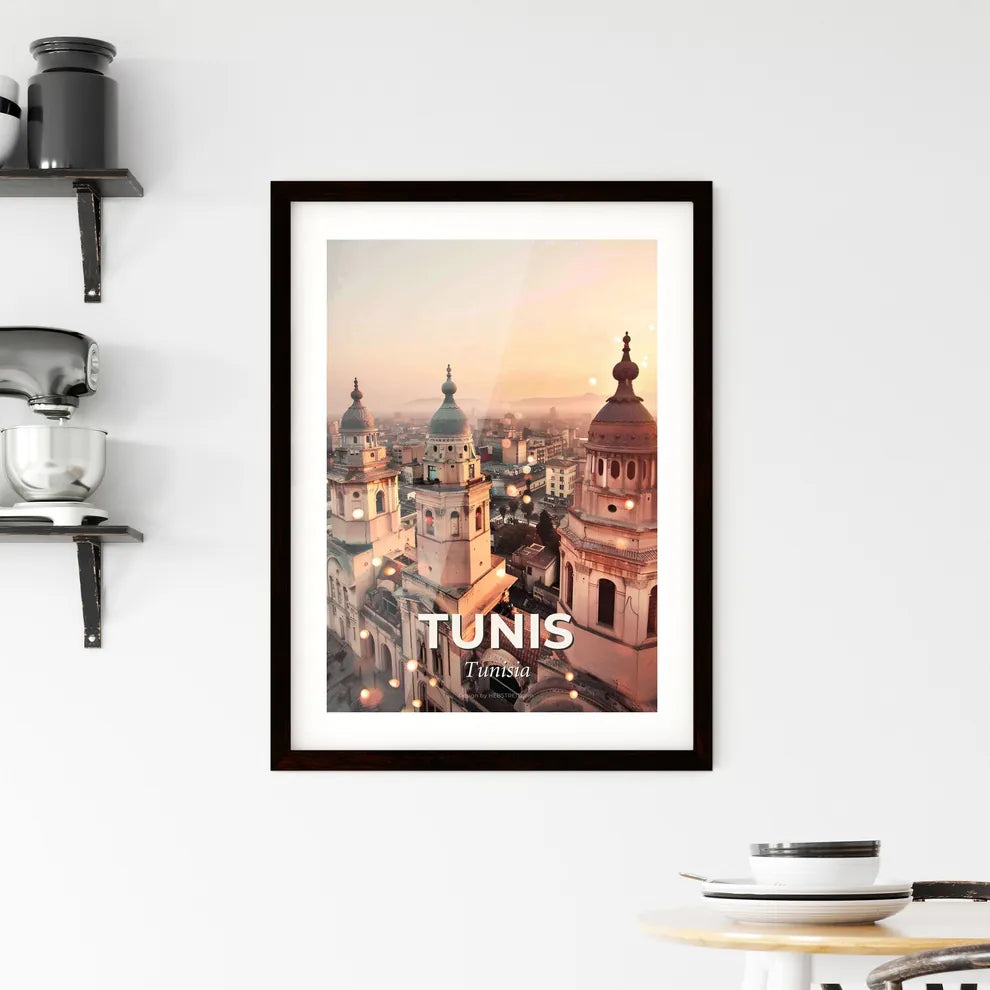 Tunis Panoramic Cityscape Poster Framed Print