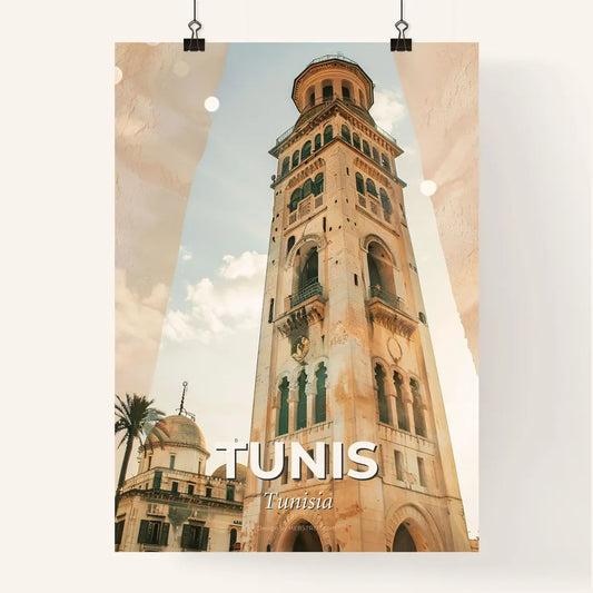 Tunis Skyline Double Exposure Art Poster Poster