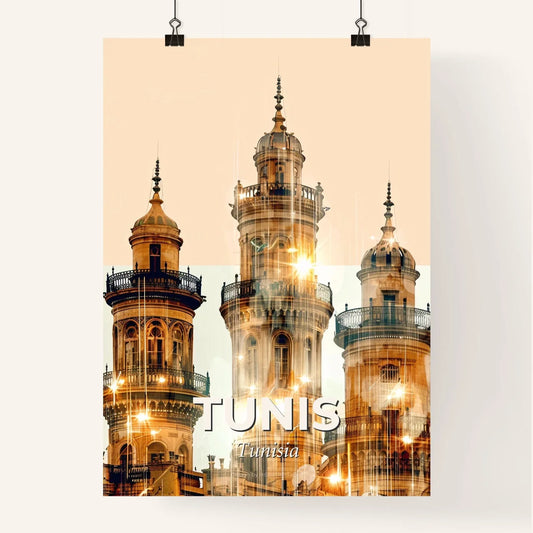 Tunis Skyline Minimalist Double Exposure Poster Poster