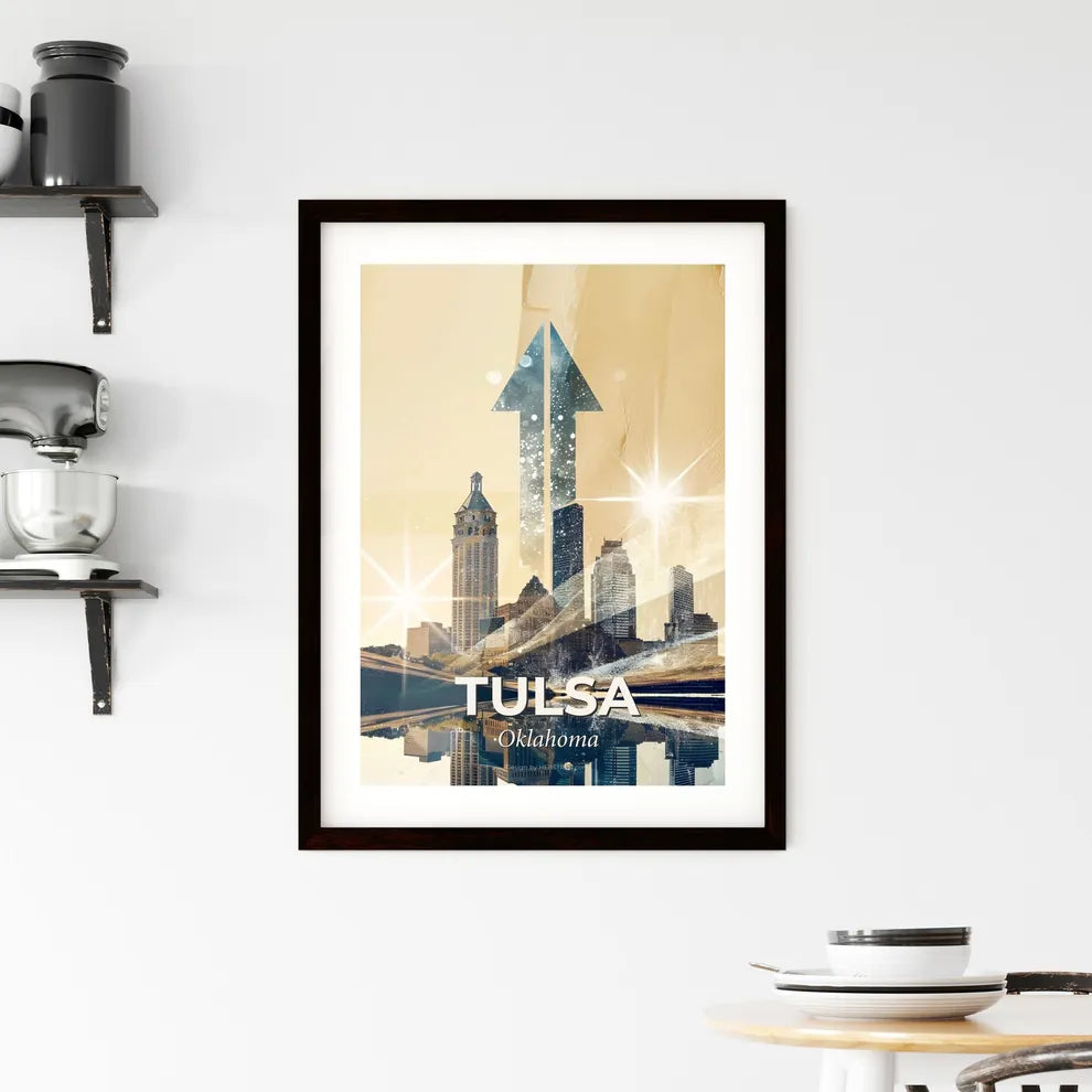 Tulsa Oklahoma: City Lights City Icons Framed Print