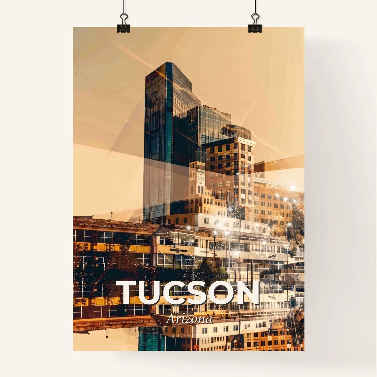 Tucson City Icons Silhouette Art Poster Poster