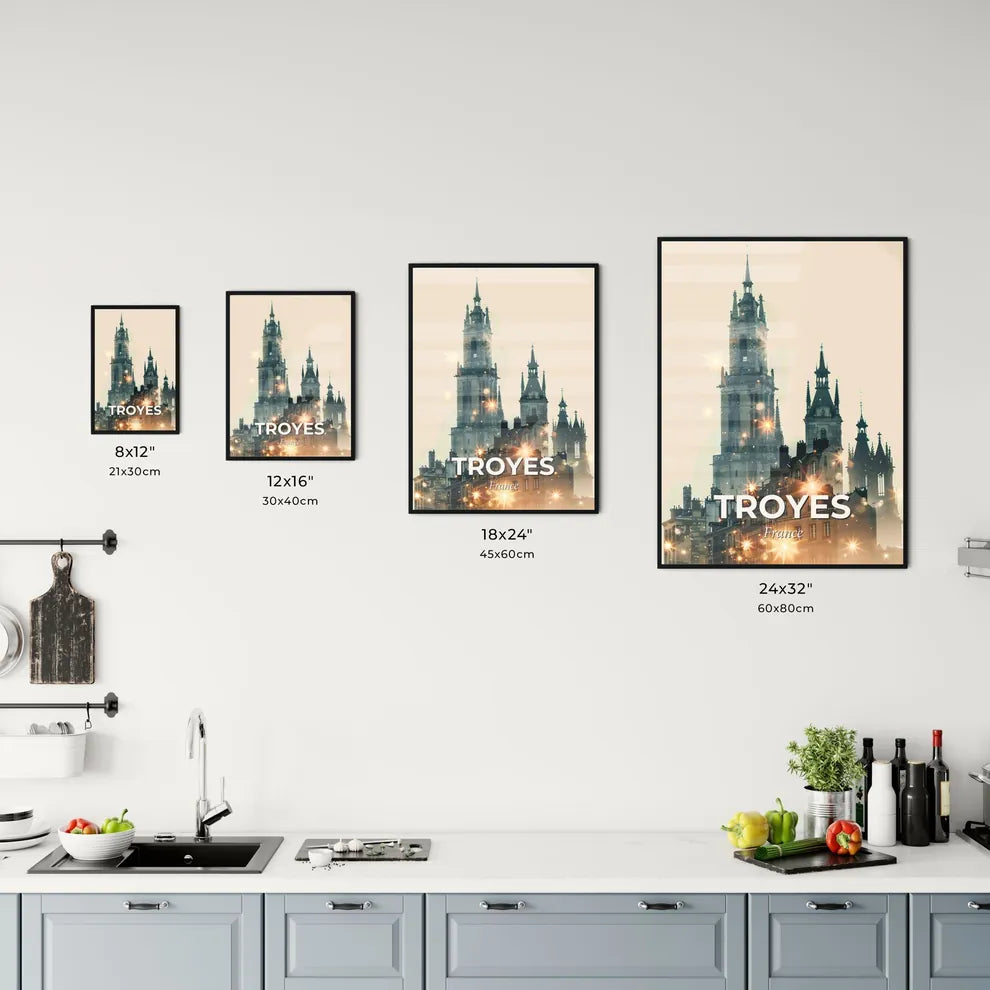 Troyes France Skyline Composite Art Poster Office Art