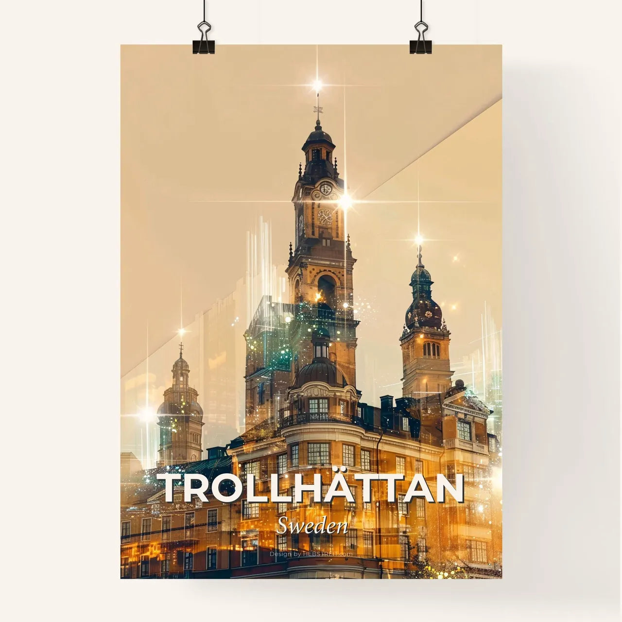 Trollhättan Skyline Composite Art Poster Poster