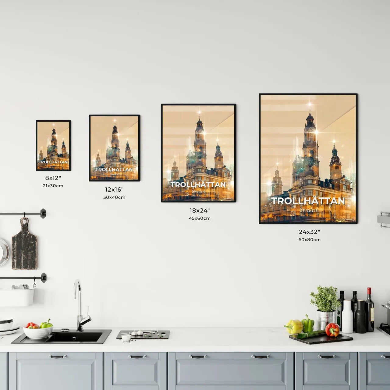 Trollhättan Skyline Composite Art Poster Office Art