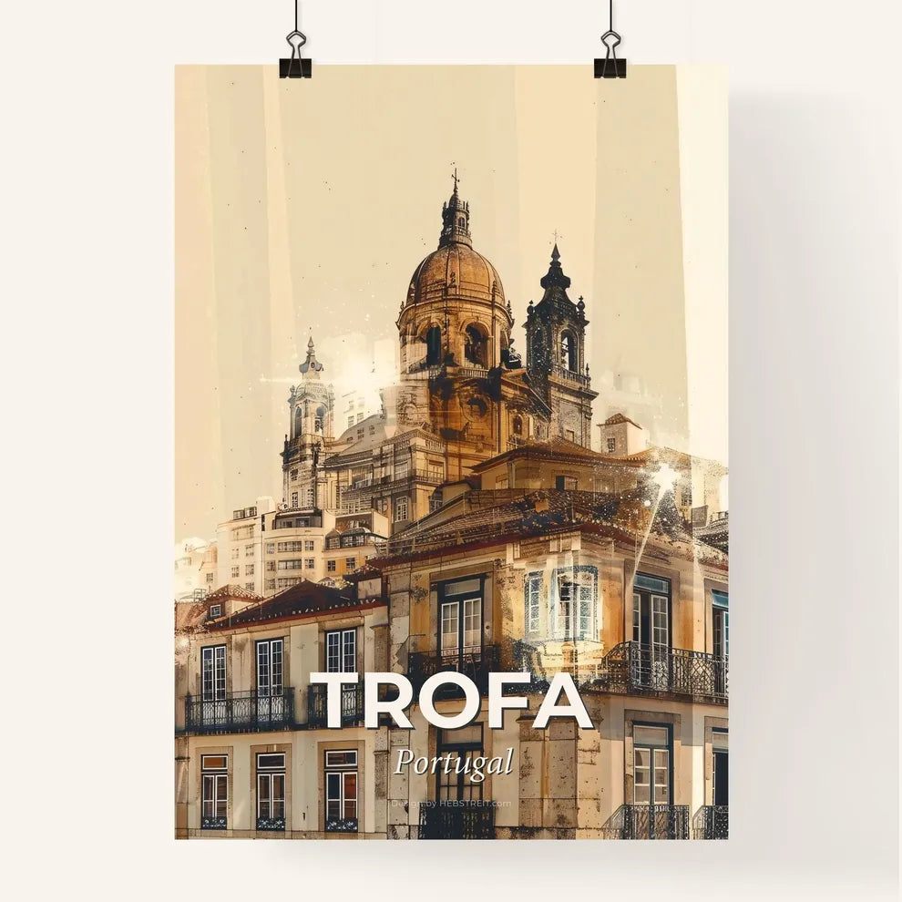 Trofa Skyline Double Exposure Cityscape Art Poster