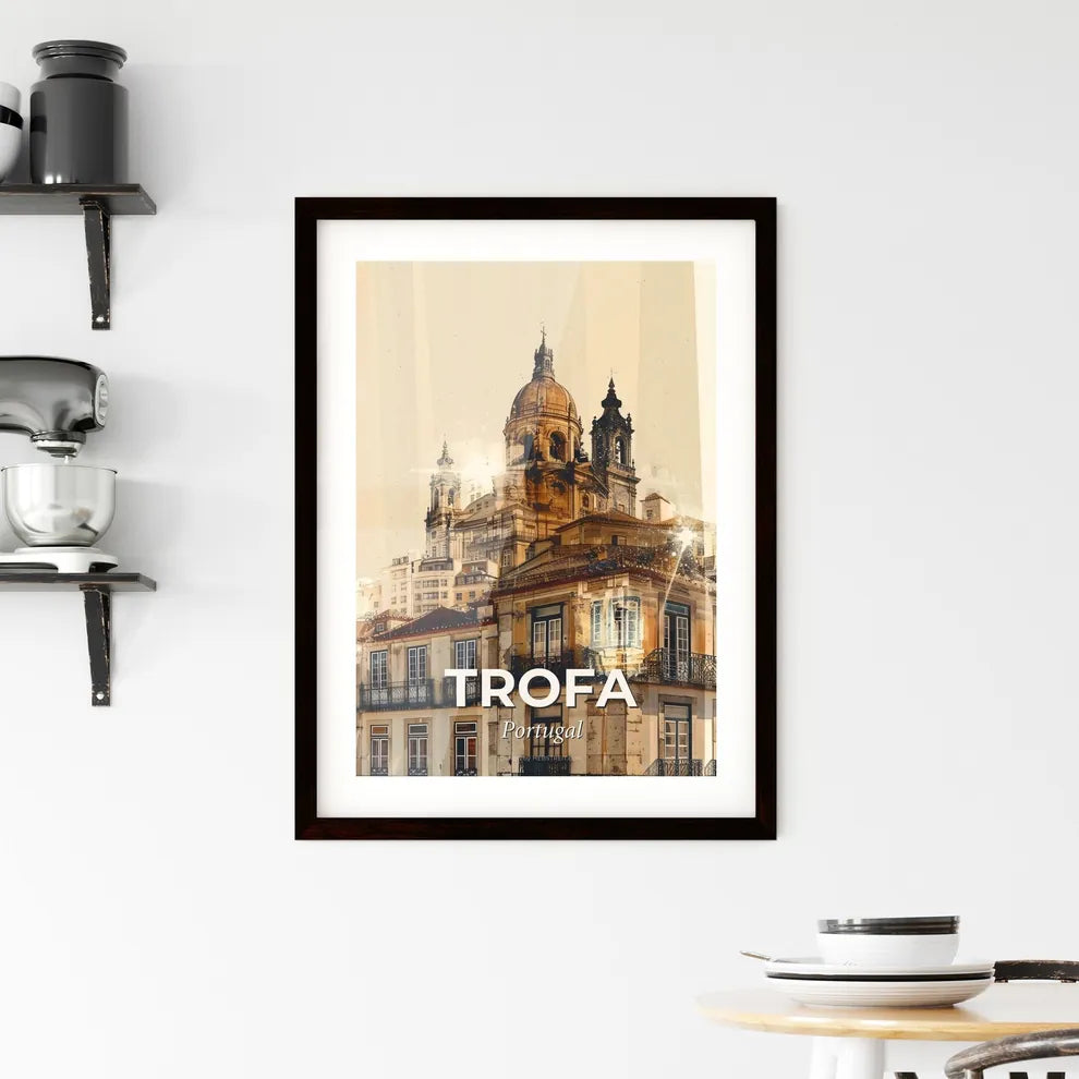 Trofa Skyline Double Exposure Cityscape Art Framed Print