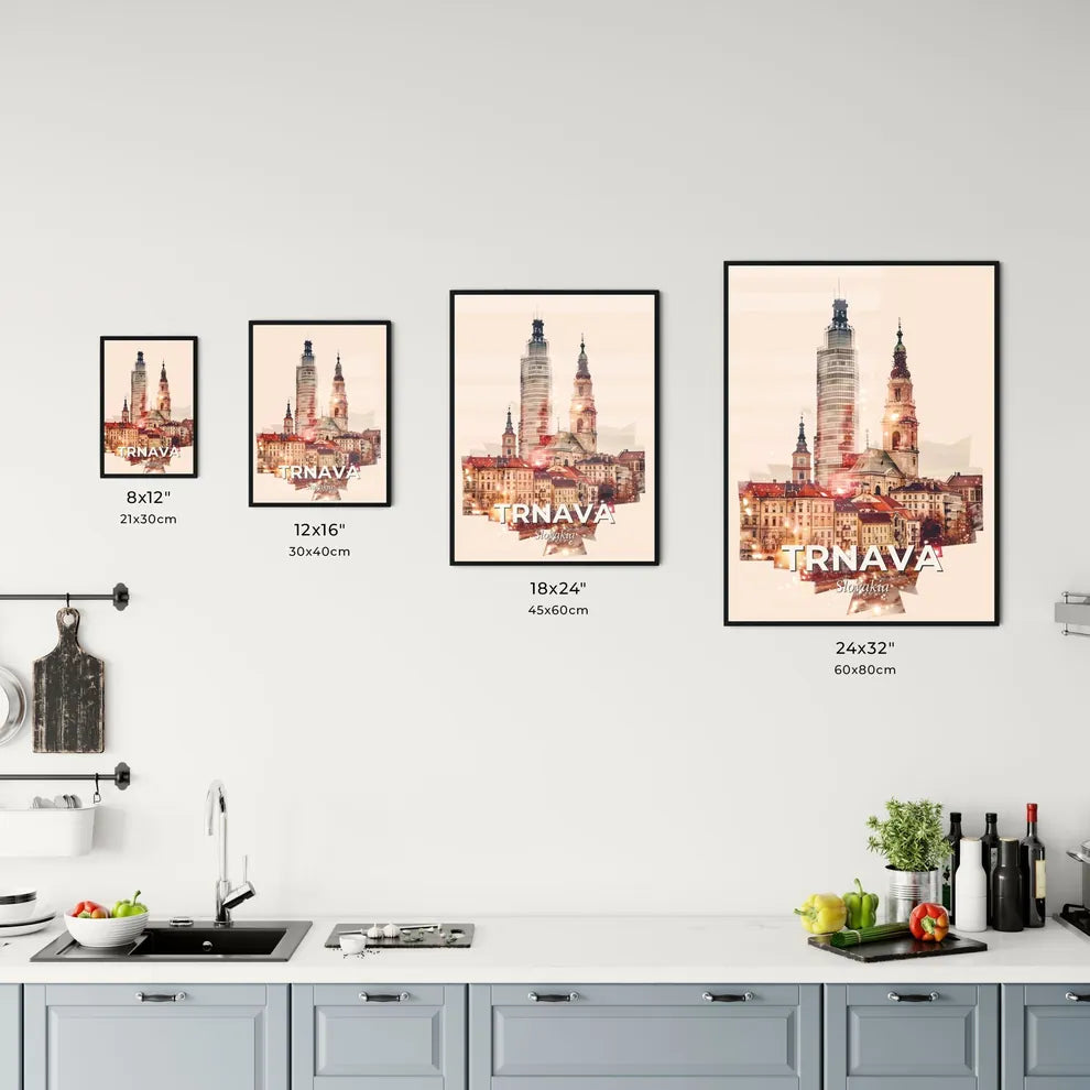 Trnava Skyline Cityscape Silhouette Sparks Poster Art Office Art