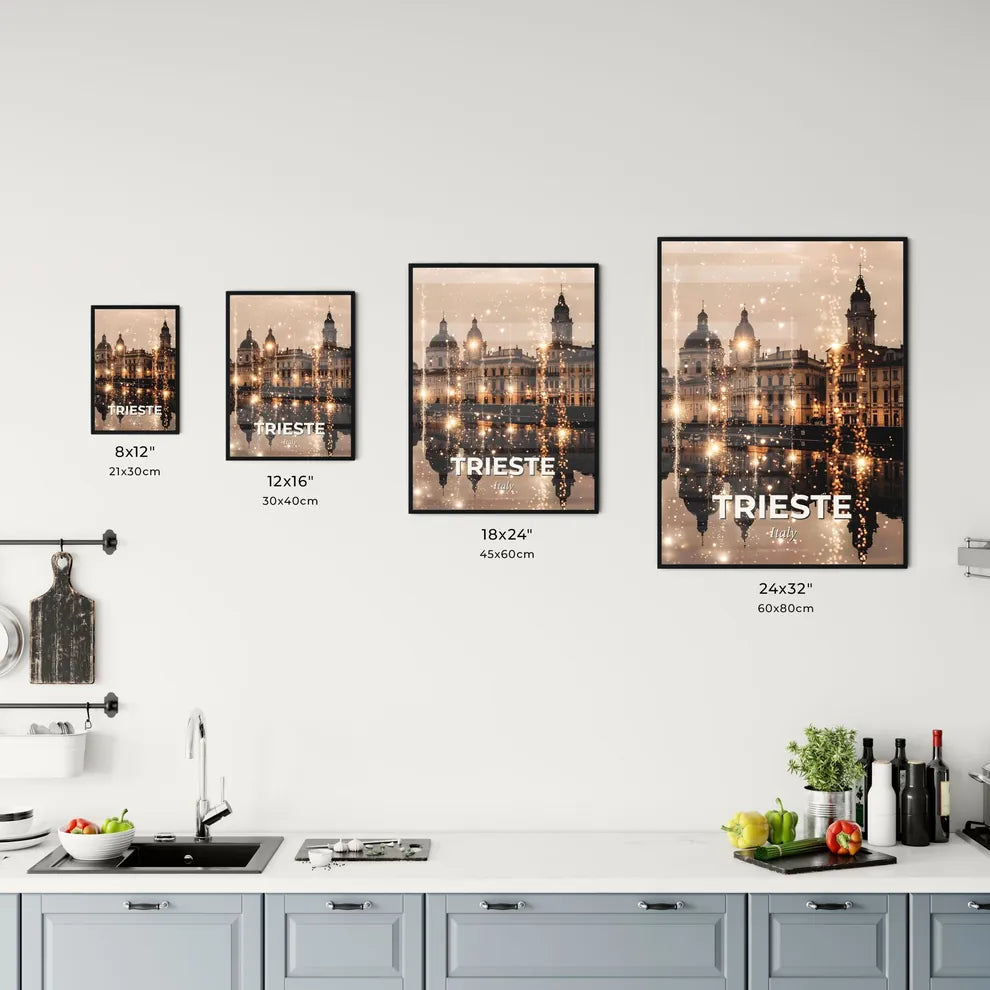 Trieste Skyline: Double Exposure Art Poster Office Art
