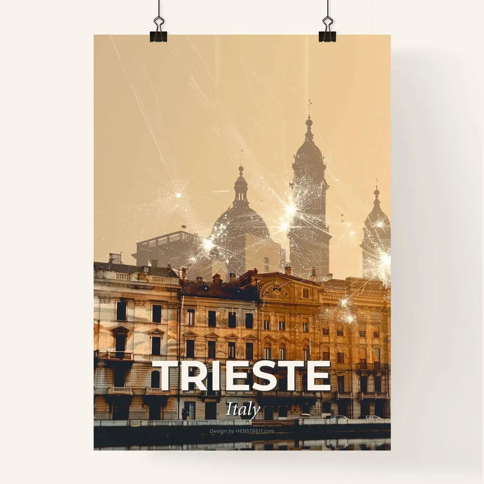 Trieste Skyline Iconic Architecture Whimsical Poster Poster