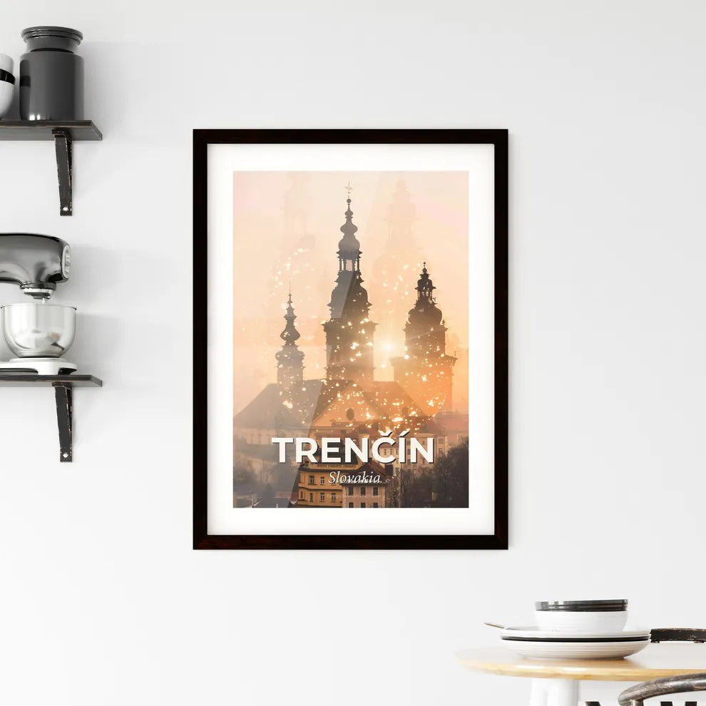 Trencin City Skyline Art Poster Framed Print