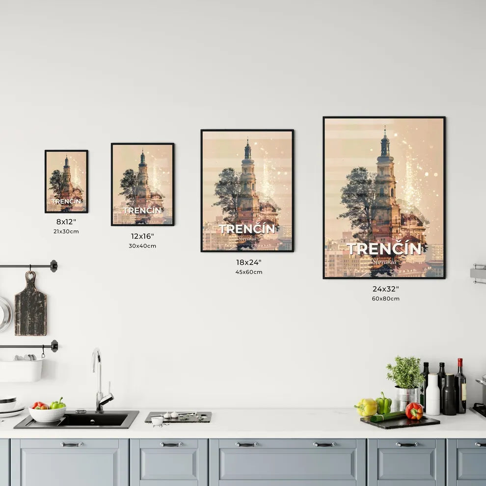 Trencin Slovakia City Skyline Office Art