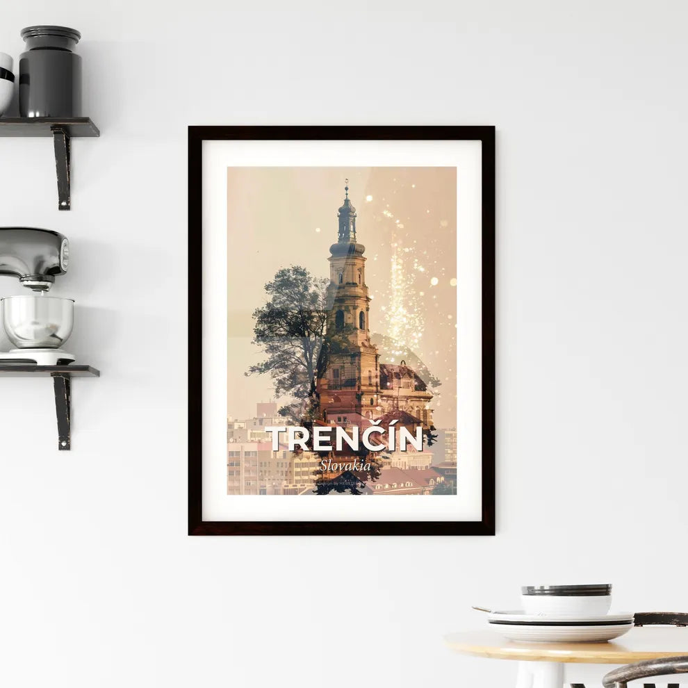 Trencin Slovakia City Skyline Framed Print