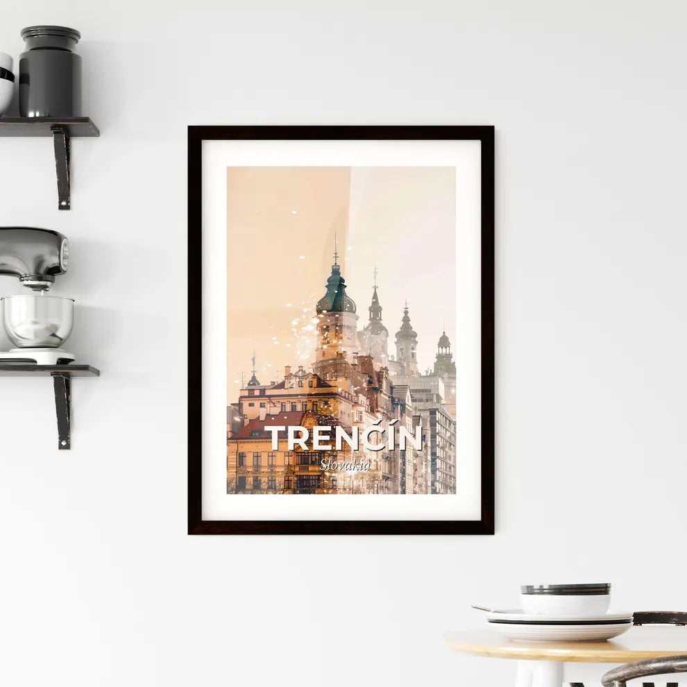 Trenčín, Slovakia: Double Exposure Skyline Magic Framed Print