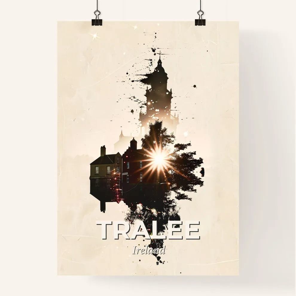 Tralee Double Exposure Skyline Composite Art Poster