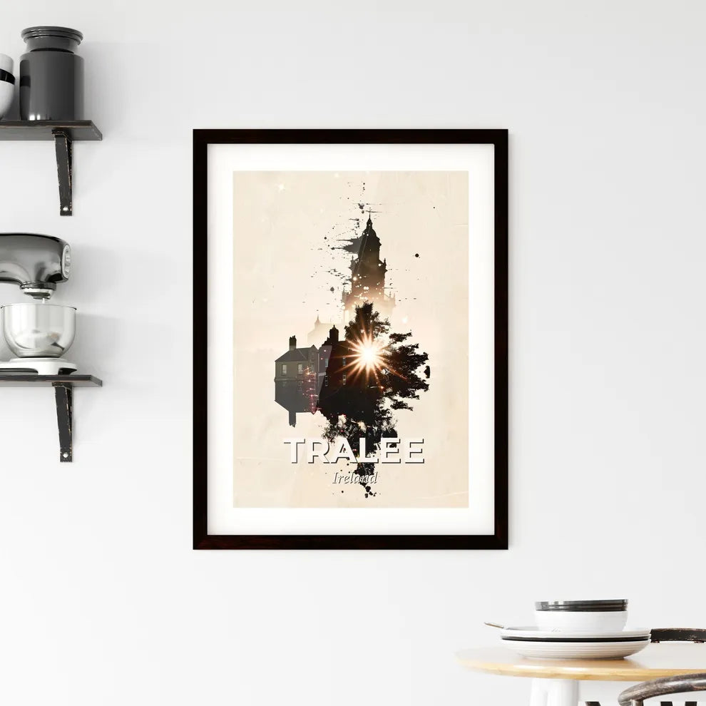 Tralee Double Exposure Skyline Composite Art Framed Print