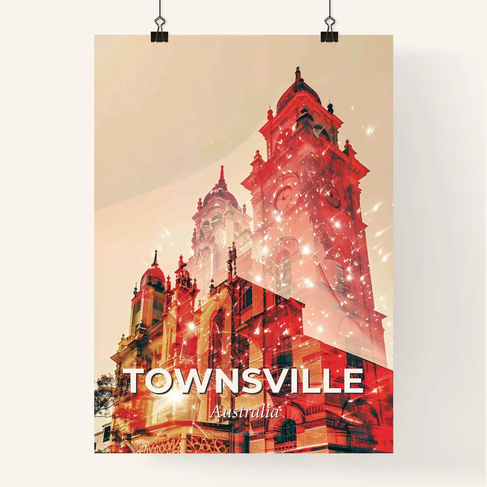 Townsville: Urban Glow Silhouette Skyline Poster